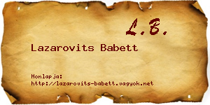 Lazarovits Babett névjegykártya